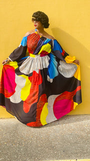 Azura Asymmetrical Multi Color maxi dress
