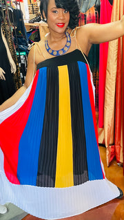 Color Blocked multicolor striped dress