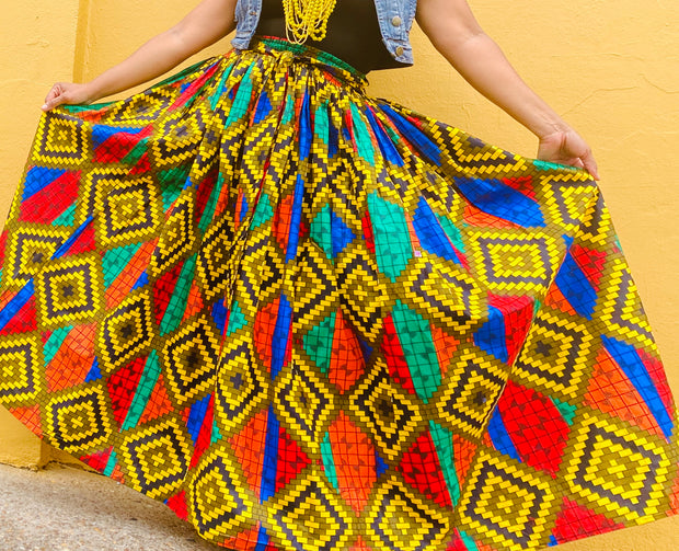 Aztec print Maxi skirt