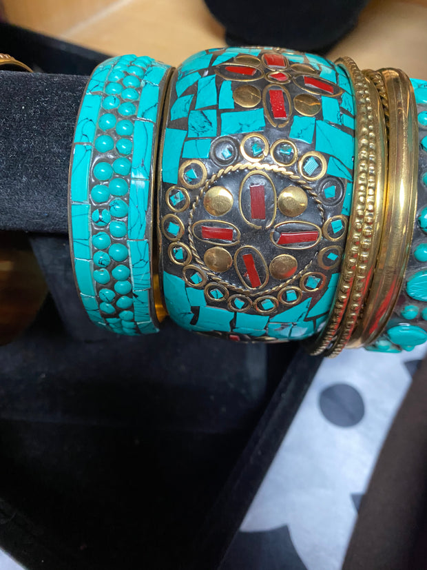 Turquoise Mosaic Bracelet Set (5 pieces)